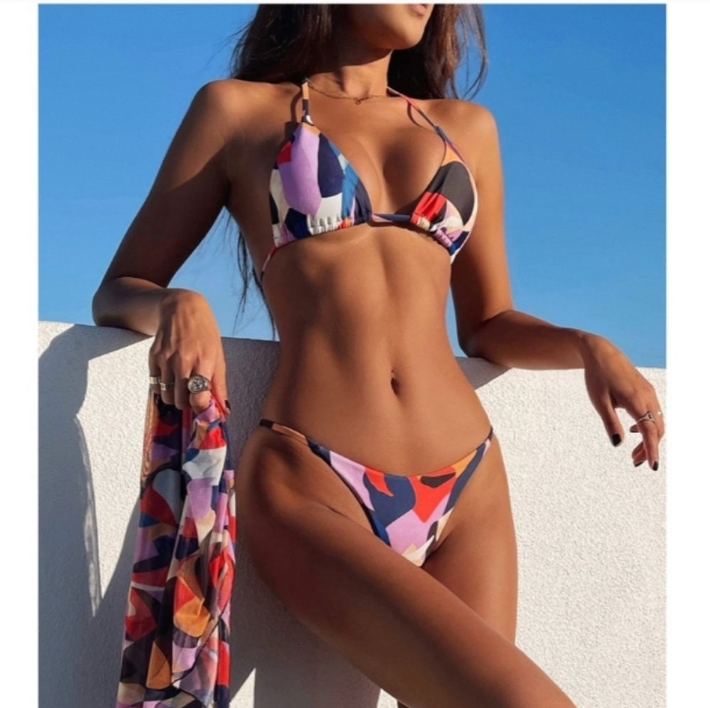 3 piece multi colored swim set